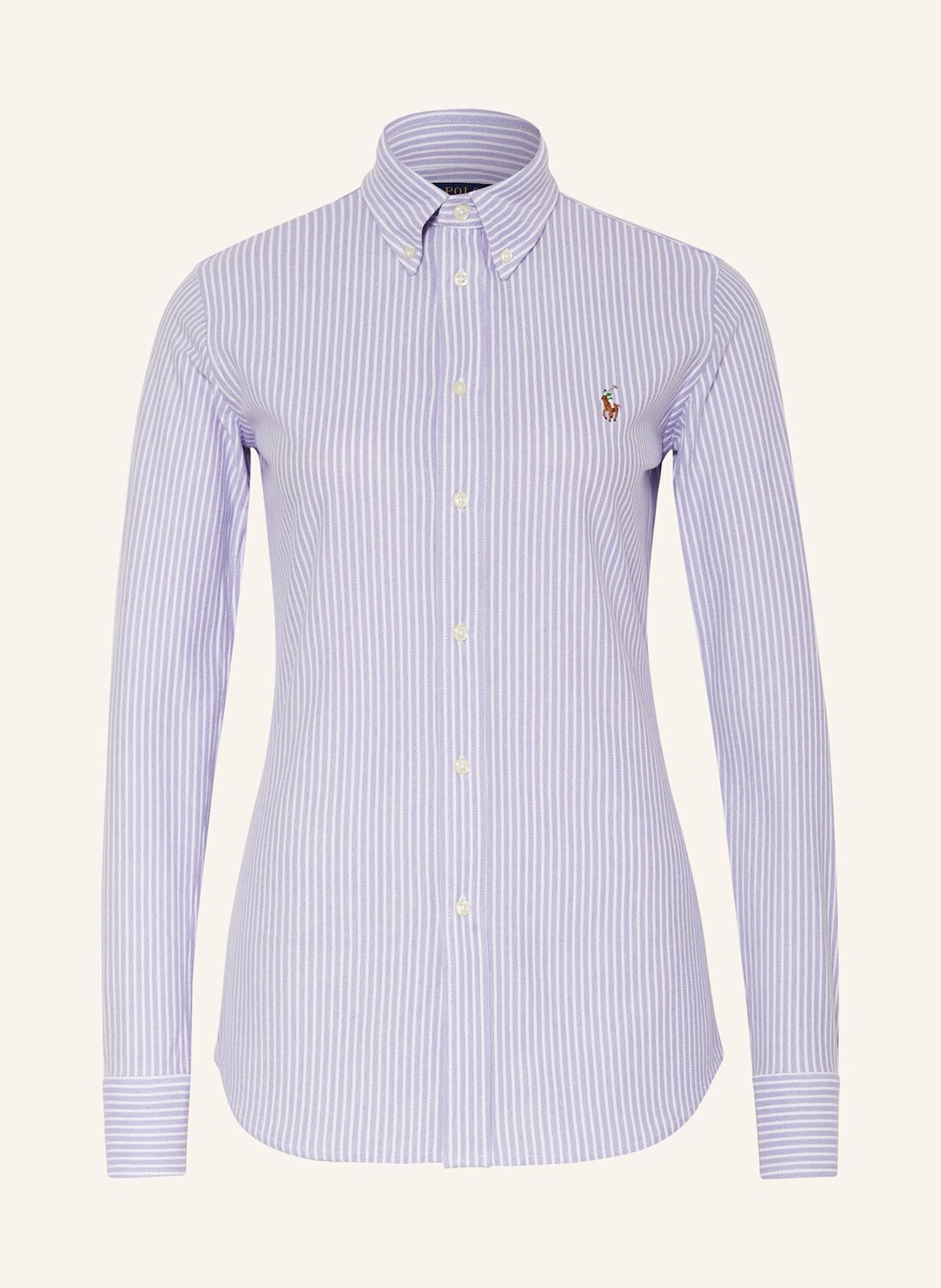 

Блузка-рубашка из пике POLO RALPH LAUREN, светло-фиолетовый/белый