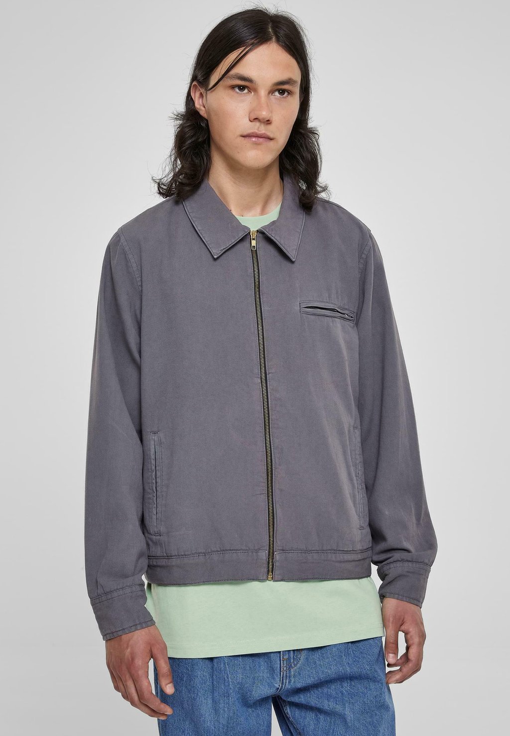 цена Джинсовая куртка Urban Classics, серый
