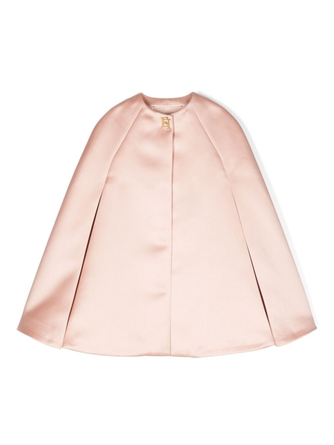 

Elisabetta Franchi La Mia Bambina атласный кейп с логотипом, розовый