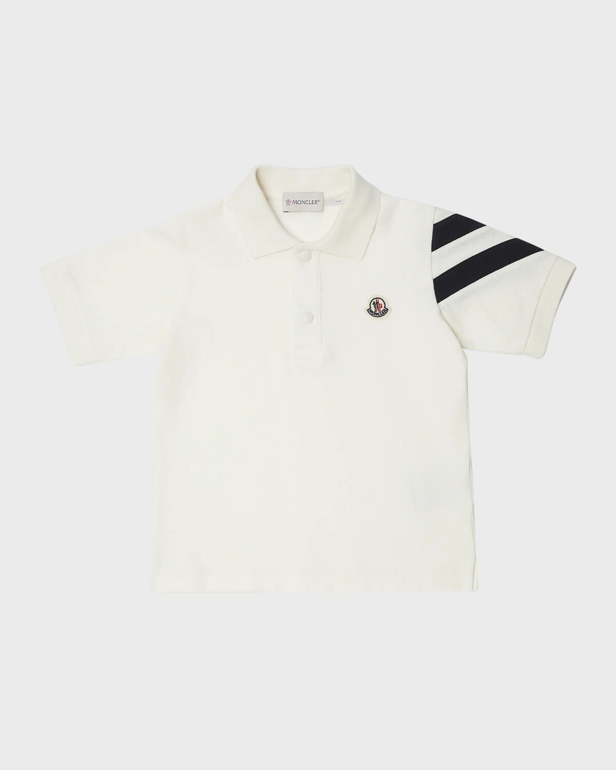 

Рубашка-поло для мальчика с шевроном Moncler, цвет White