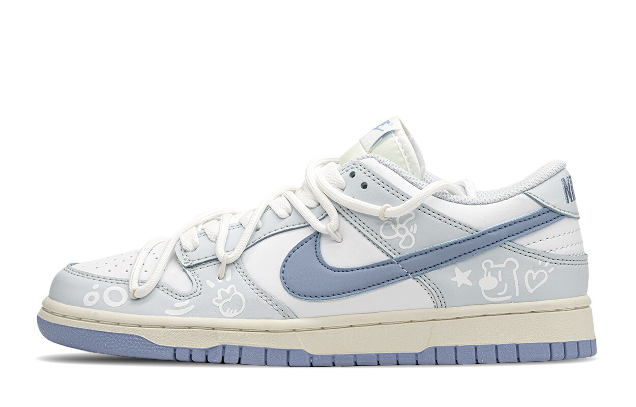 

Кроссовки Nike Dunk Skateboarding Shoes Women's Low-top Gray/Blue, серый/синий