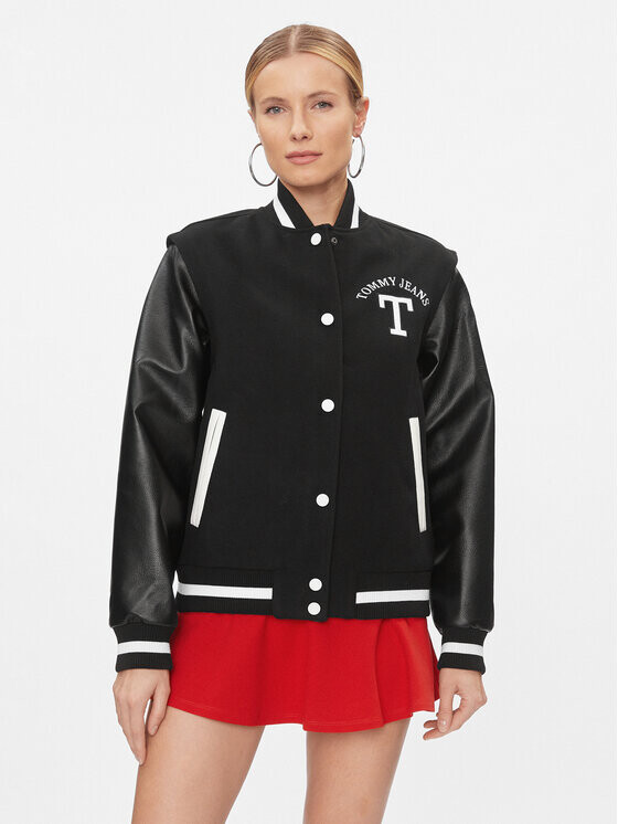 

Бомбер стандартного кроя Tommy Jeans, черный