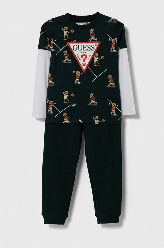 

Детский шерстяной костюм Guess, зеленый