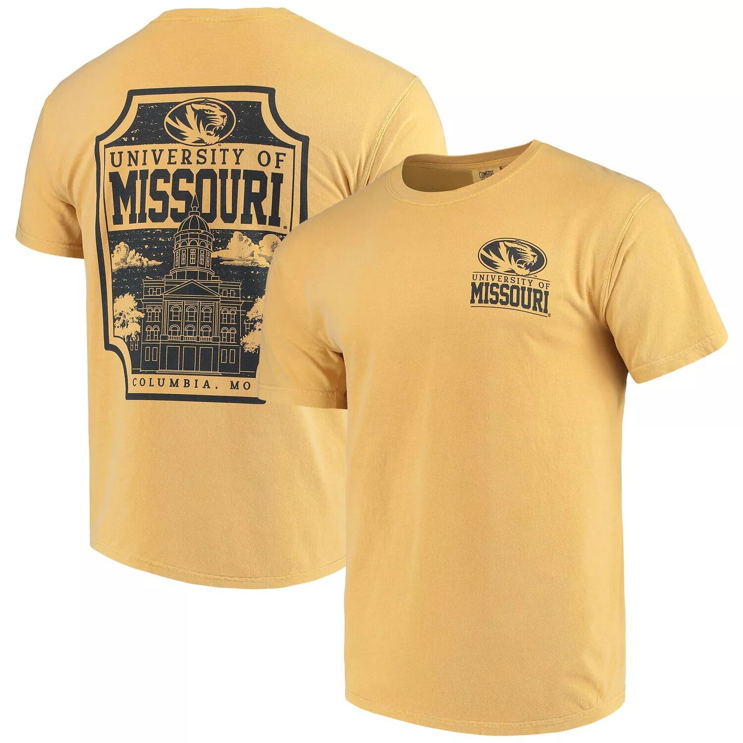 

Мужская золотая футболка Missouri Tigers Comfort Colors Campus Icon, Желтый