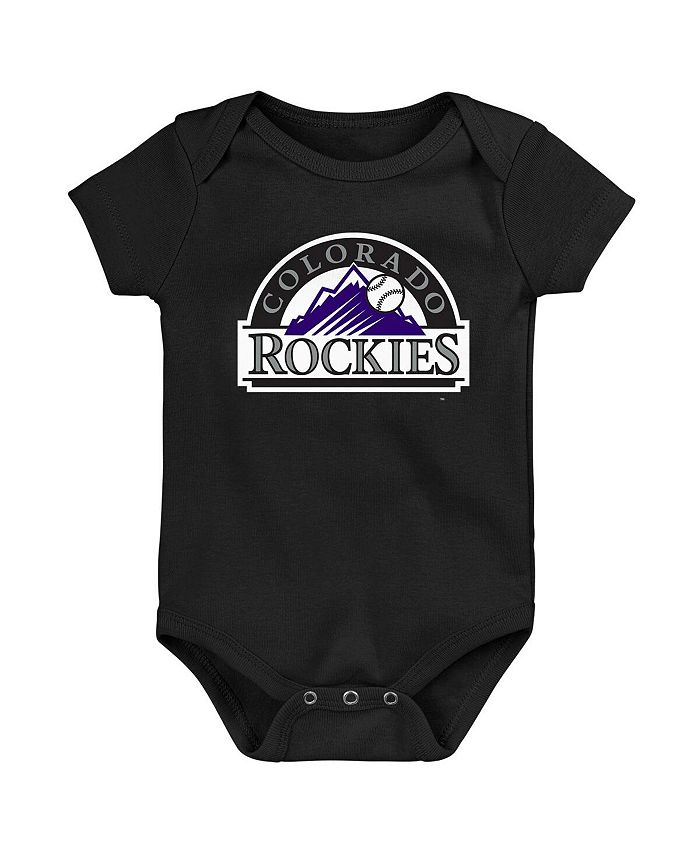 Черный боди с логотипом основной команды Colorado Rockies для новорожденных Outerstuff, черный комбинезон боди из двух частей цвета colorado rockies черного и серого цвета для новорожденных soft as a grape черный серый