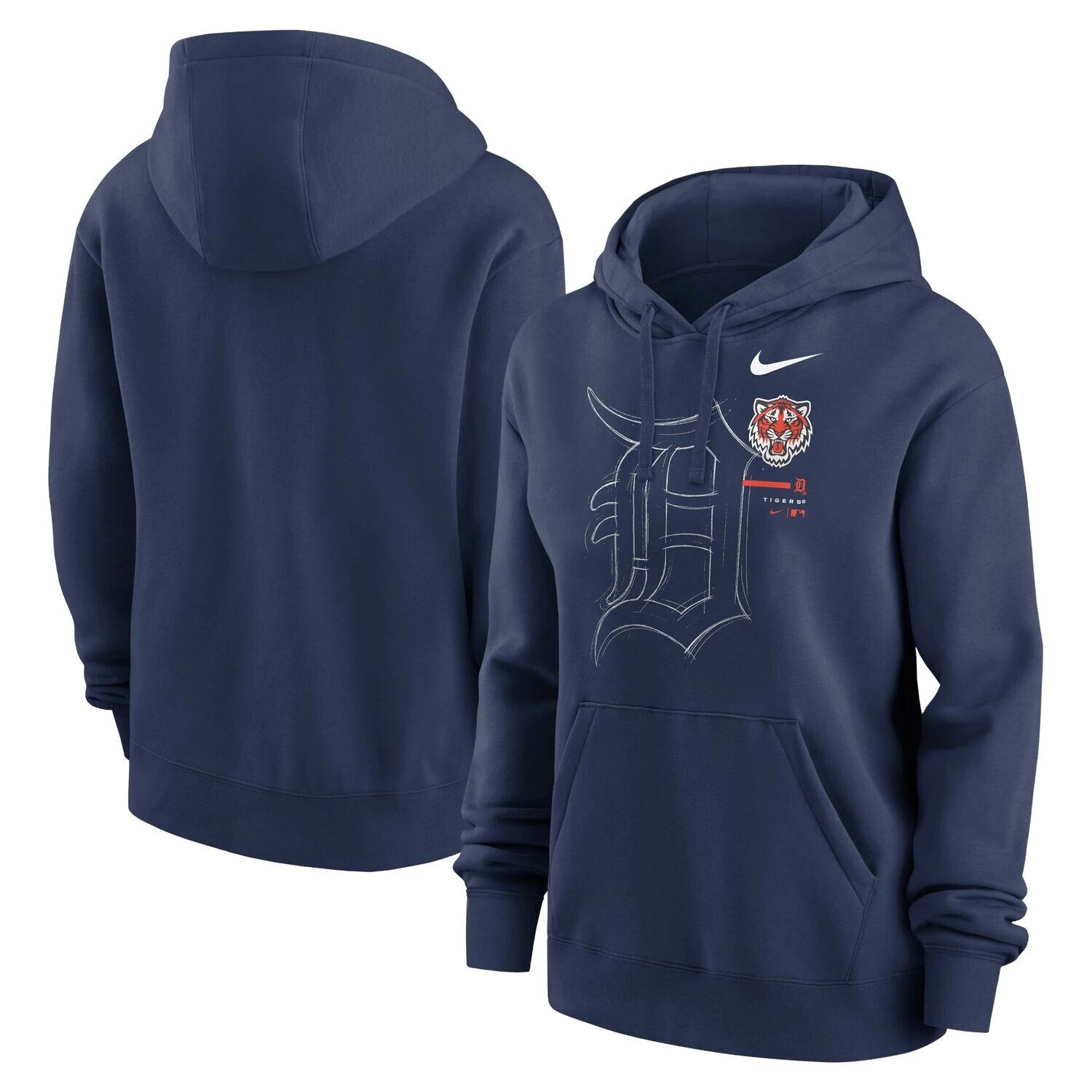

Женский темно-синий пуловер с худи Nike Detroit Tigers Big Game Nike