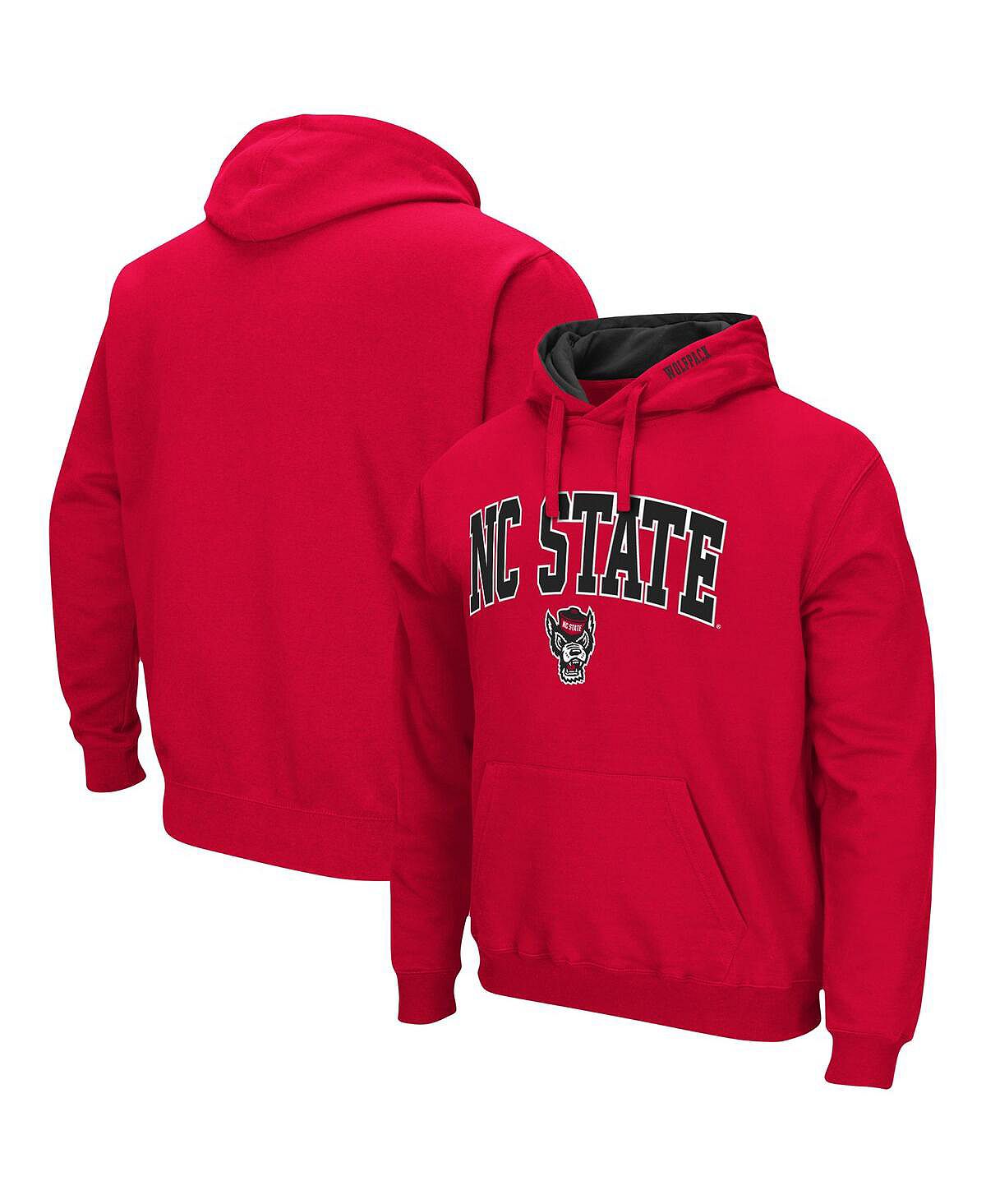 цена Мужской красный пуловер с капюшоном NC State Wolfpack Arch и логотипом 3.0 Colosseum