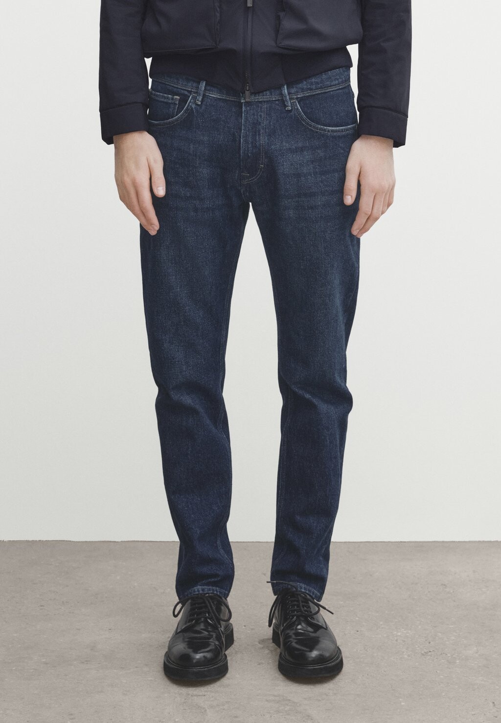 

Джинсы Slim Fit ENZYMATIC Massimo Dutti, цвет blue black denim