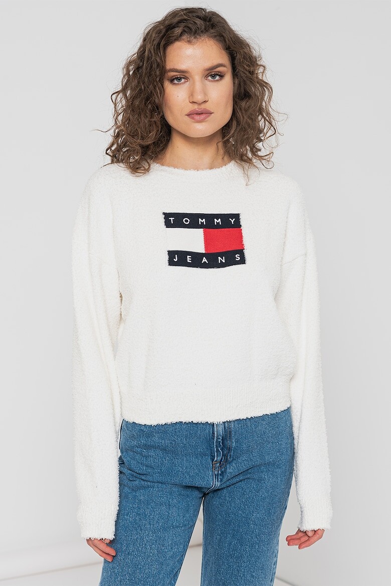 

Пушистый свитер с логотипом Tommy Jeans, белый