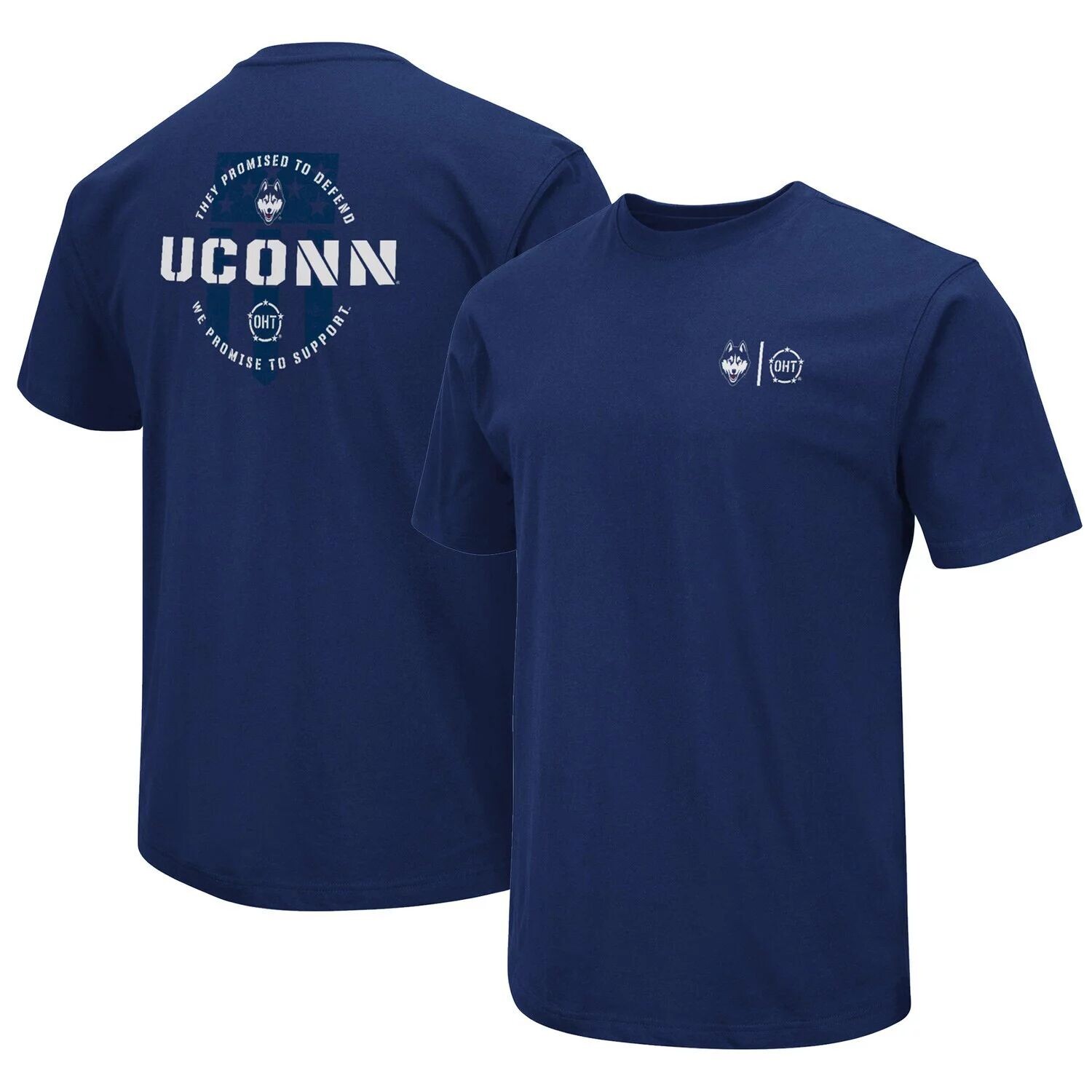 

Мужская темно-синяя футболка UConn Huskies OHT Military Appreciation Colosseum, Синий
