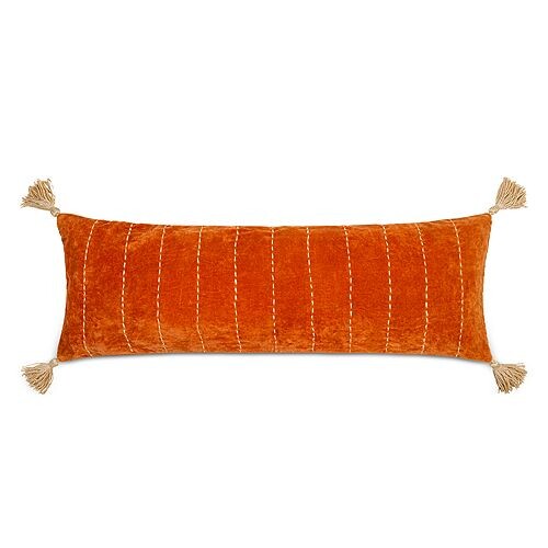 

Бархатная декоративная подушка Kantha, 13 x 36 дюймов Surya, цвет Orange
