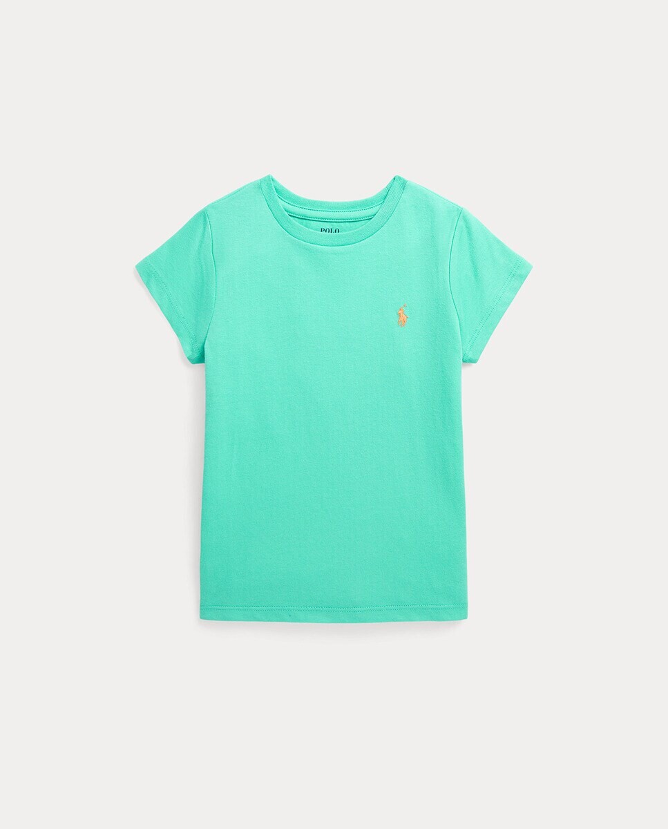 

Футболка для девочки бирюзового цвета с короткими рукавами Polo Ralph Lauren, бирюзовый
