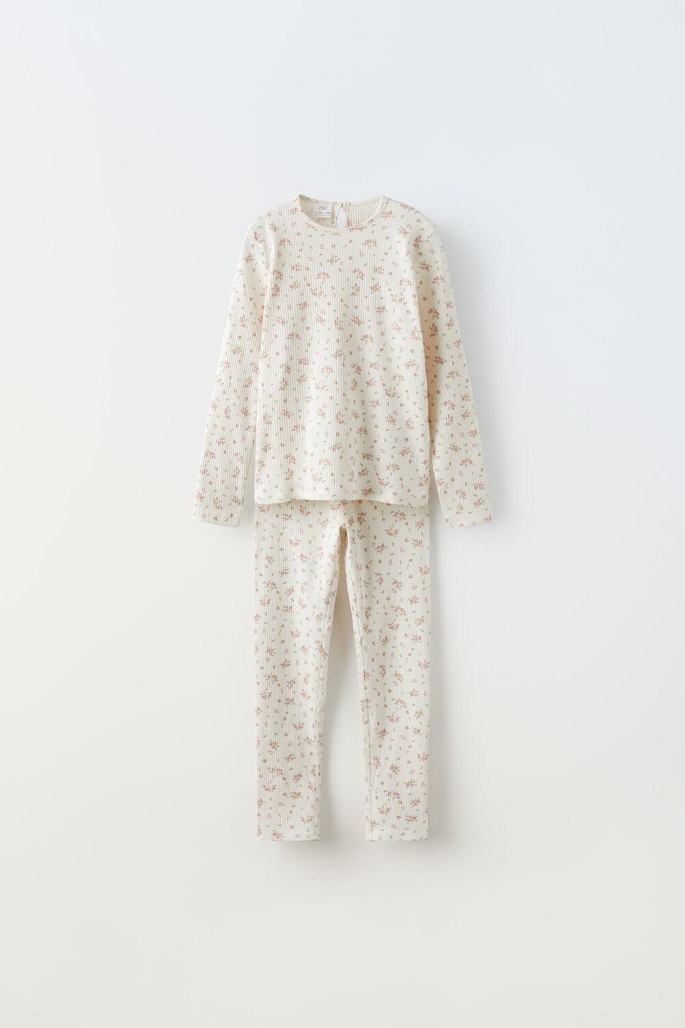 

Пижама с цветочным рубиком Zara, экрю