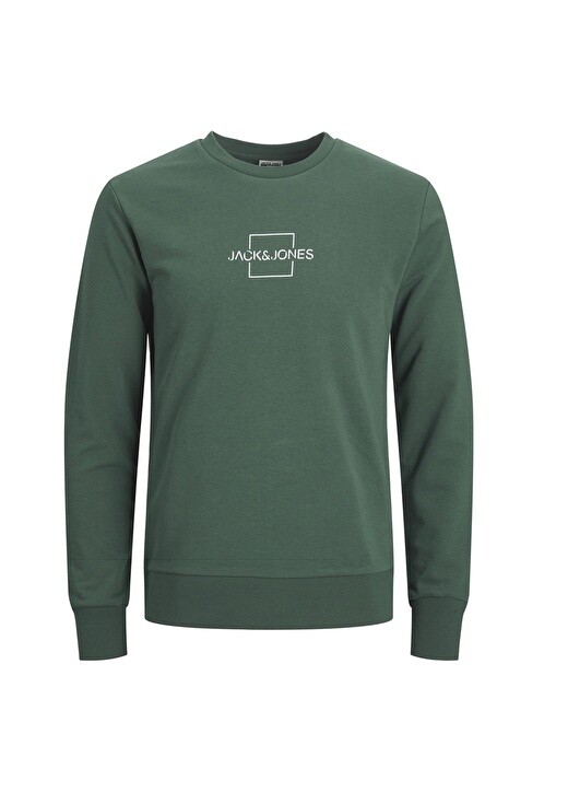 

Зеленый мужской свитшот с круглым вырезом Jack & Jones