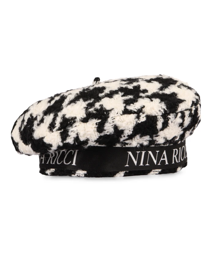 

Шерстяная шапка с узором «гусиные лапки» Nina Ricci, черный