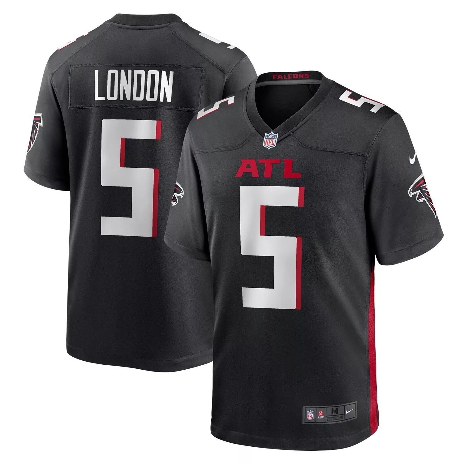 Мужская футболка Drake London Black Atlanta Falcons первого раунда драфта НФЛ 2022 года Nike
