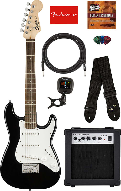 

Электрогитара Fender Squier 3/4-Size Mini Strat - Black w/ Amplifier