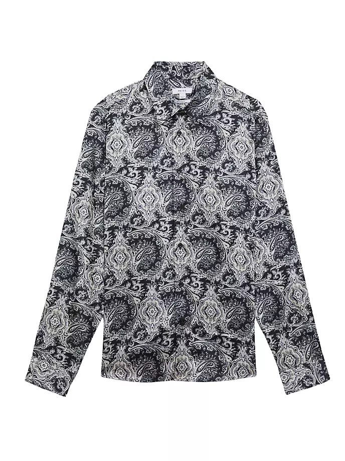 

Рубашка «Кузина Пейсли» Reiss, черный