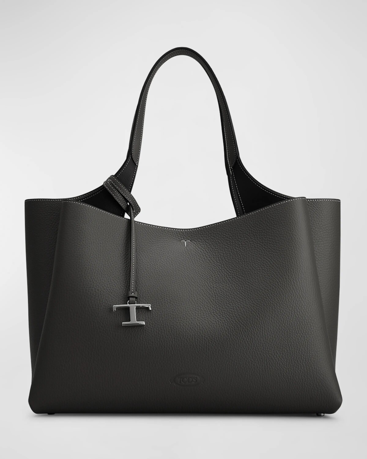 

Кожаная сумка Apa среднего размера с ручкой сверху Tod's, цвет Nero