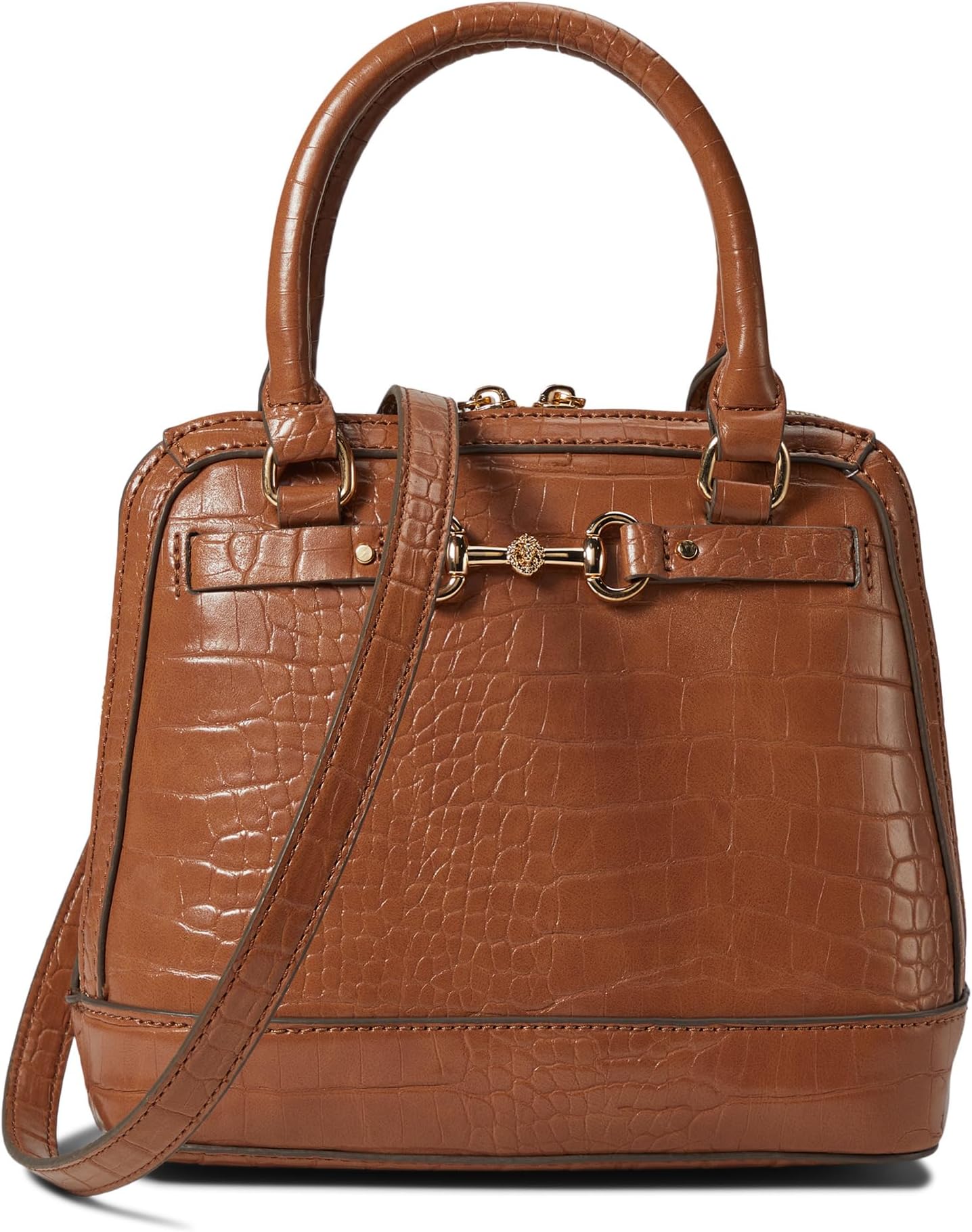 

Сумка Anne Klein Mini Horsebit Top-Handle Satchel In Croco, цвет Chestnut