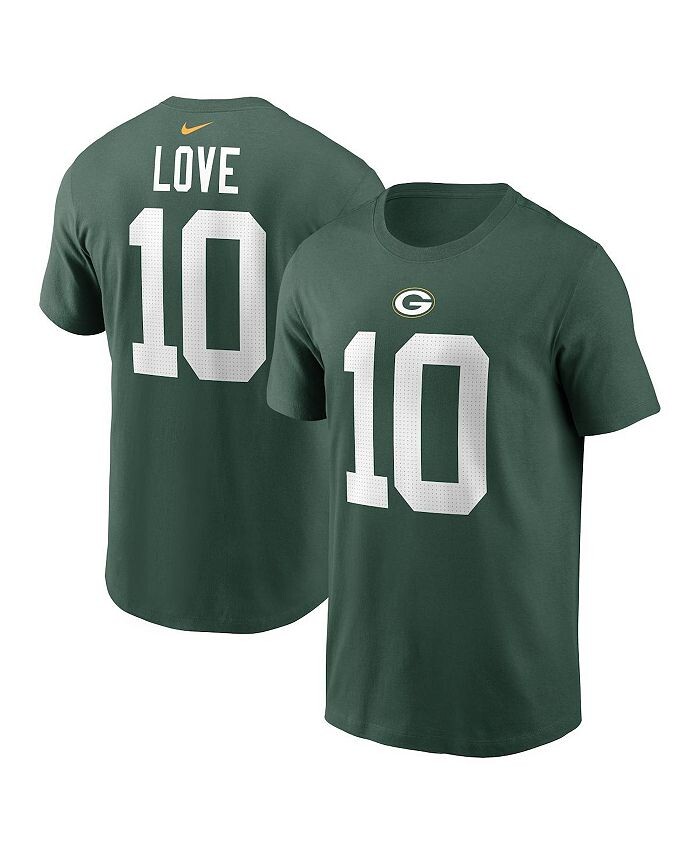 

Мужская футболка Jordan Love Green Green Bay Packers с именем и номером игрока Nike, зеленый