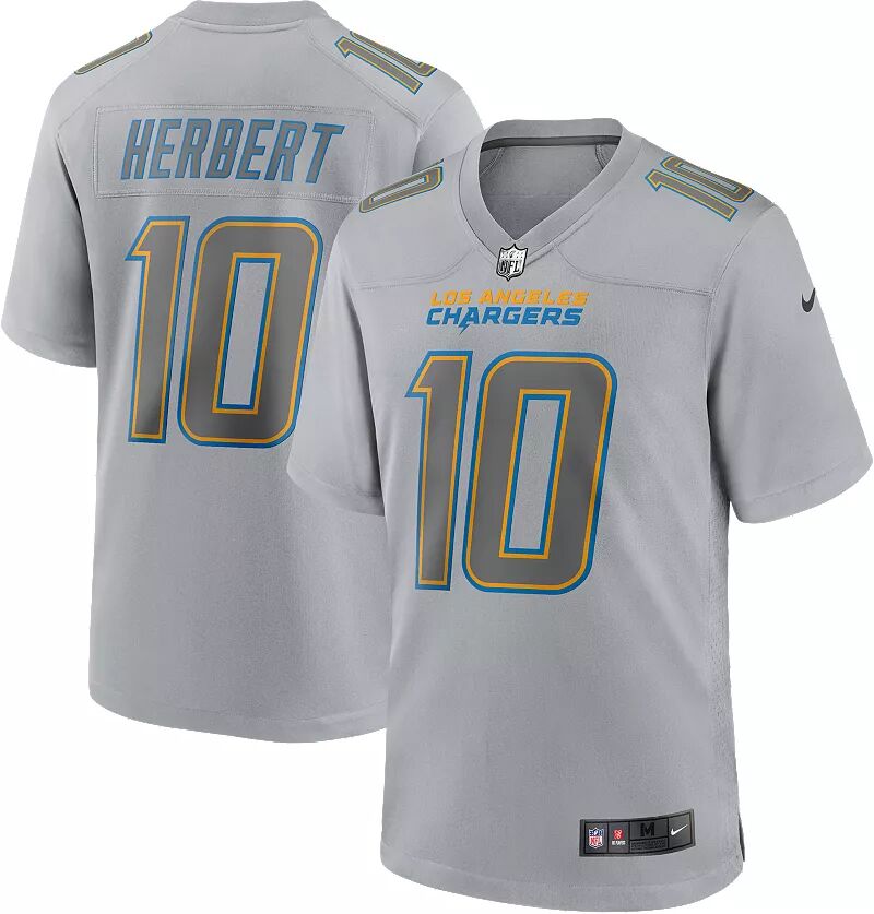 

Мужское джерси Nike Los Angeles Chargers Justin Herbert #10 Atmography Grey Game