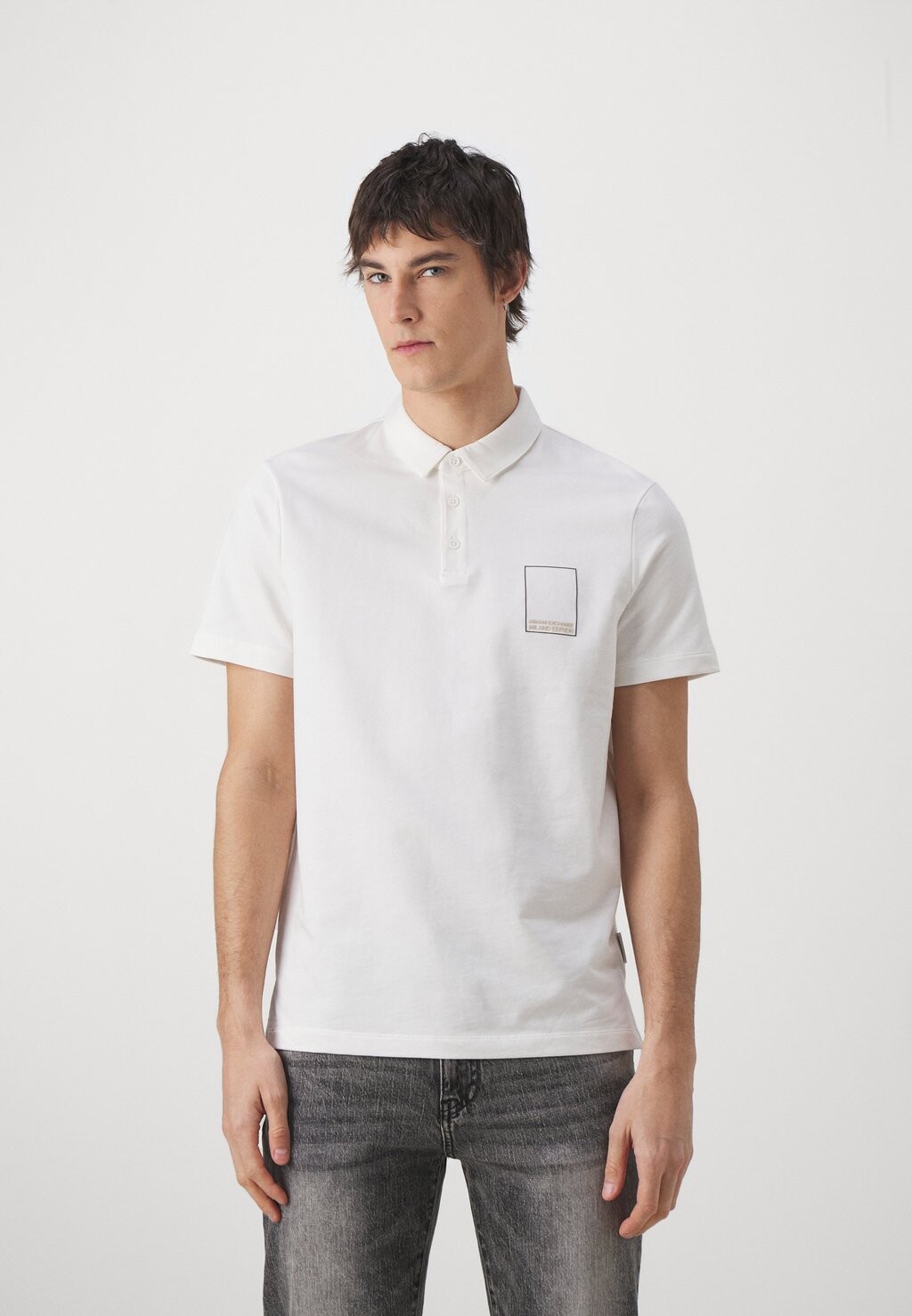 

Рубашка поло Armani Exchange, молочный