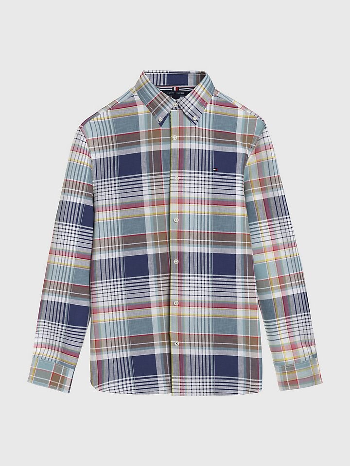 

Рубашка из льна в клетку стандартного кроя Tommy Hilfiger