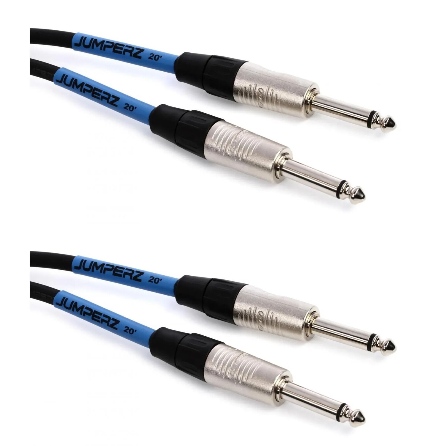 

JUMPERZ JBI-20 Blue Line от прямого к прямому инструментальному кабелю — 20 футов, 2 шт.