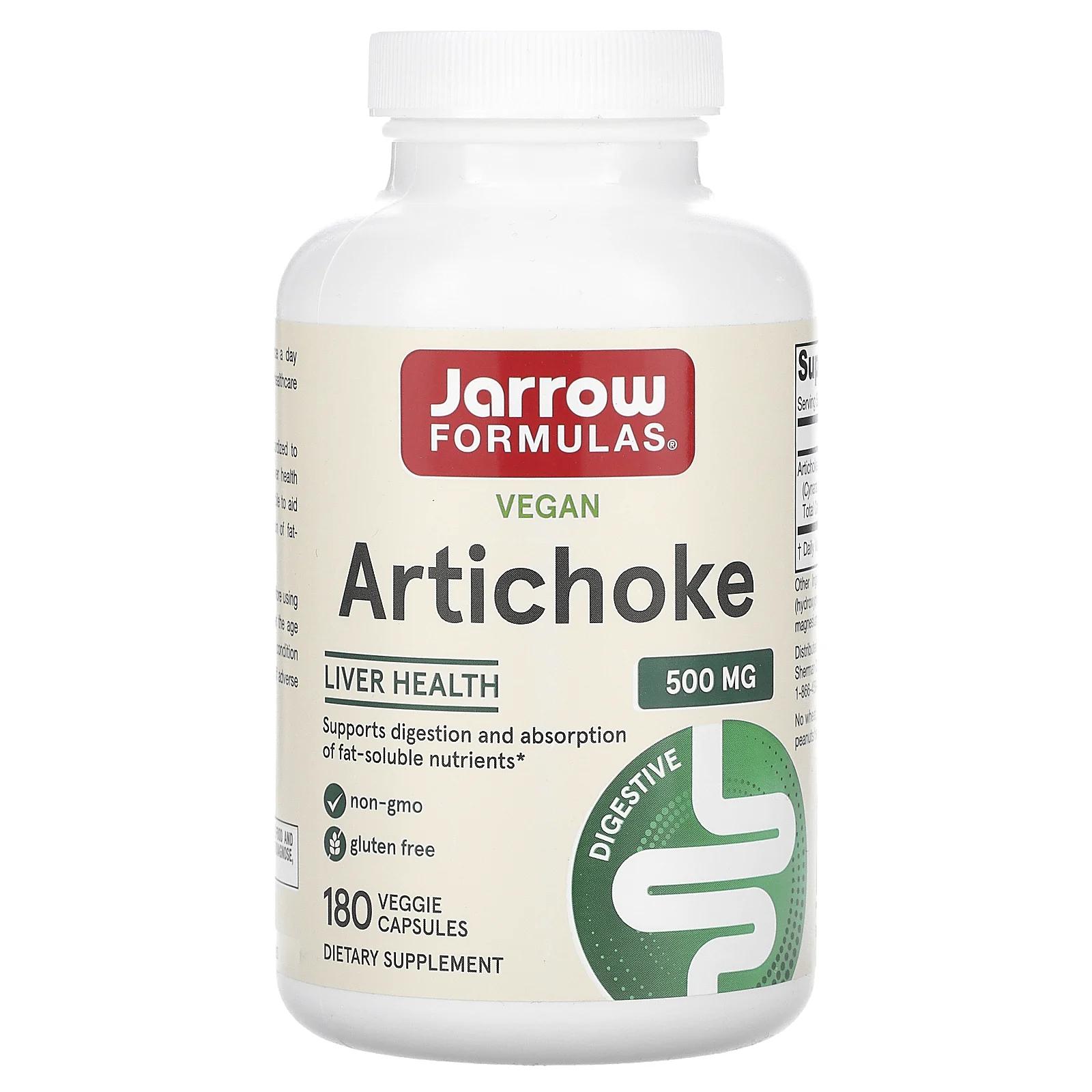Jarrow Formulas Артишок 500 500 мг 180 капсул jarrow formulas артишок 180 вегетарианских капсул