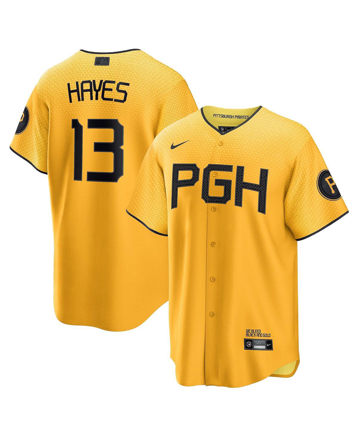 

Мужская футболка игрока Ke'Bryan Hayes Gold Pittsburgh Pirates 2023 City Connect Replica Player Nike