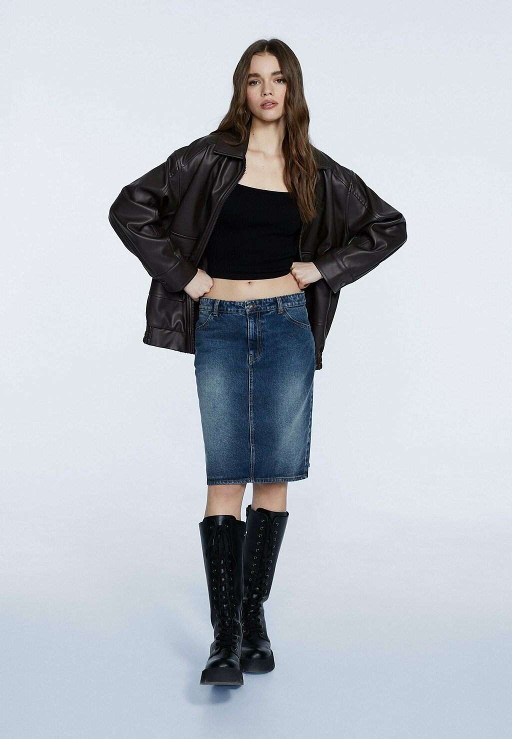 

Рубашка с длинным рукавом Stradivarius, черный