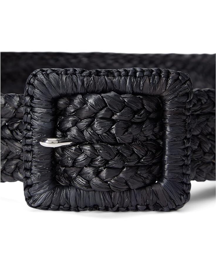 

Ремень LAUREN Ralph Lauren Raffia Straw Cover Square 40 Belt Wide, черный