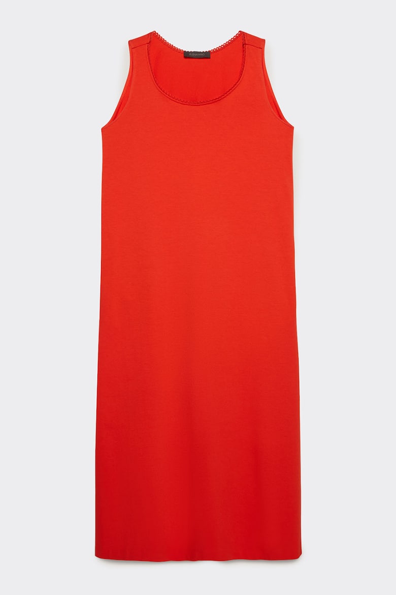 Прямое хлопковое платье Elena Mirò, красный блуза с низким воротником elena mirò красный