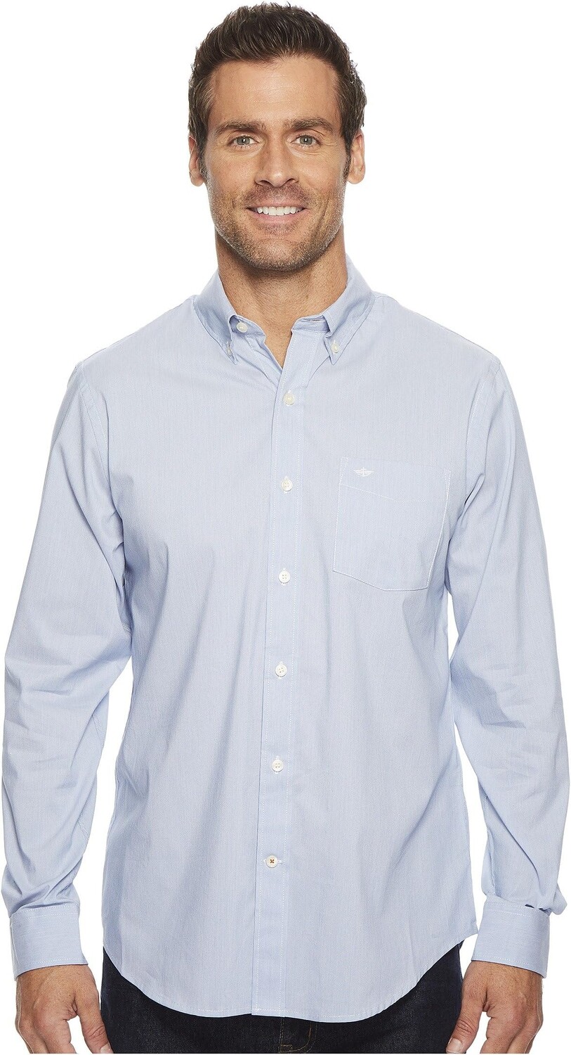 

Рубашка из эластичной ткани с длинными рукавами Dockers, цвет Delft Blue
