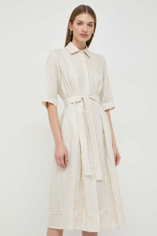 

Льняное платье Max Mara Leisure, бежевый