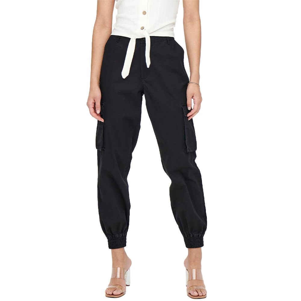

Брюки Only Betsy Alva Ankle Mid Waist Cargo, черный