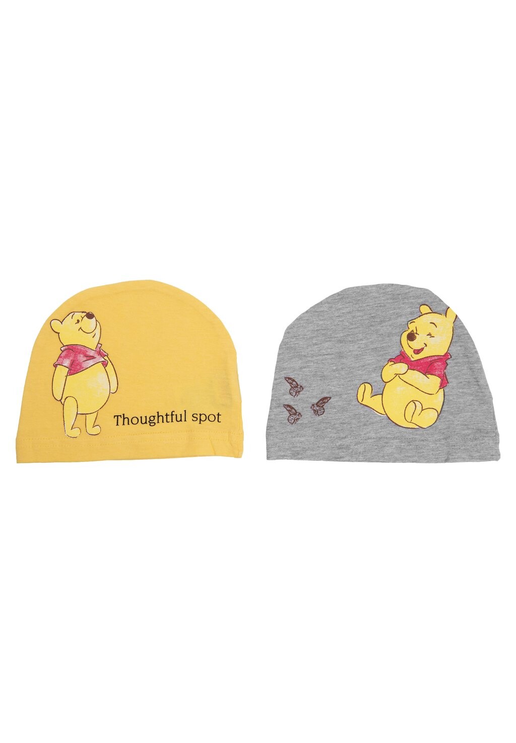

Шапка Winnie the Pooh, унисекс, продуманное пятно, набор из 2 штук Disney, цвет grey/yellow