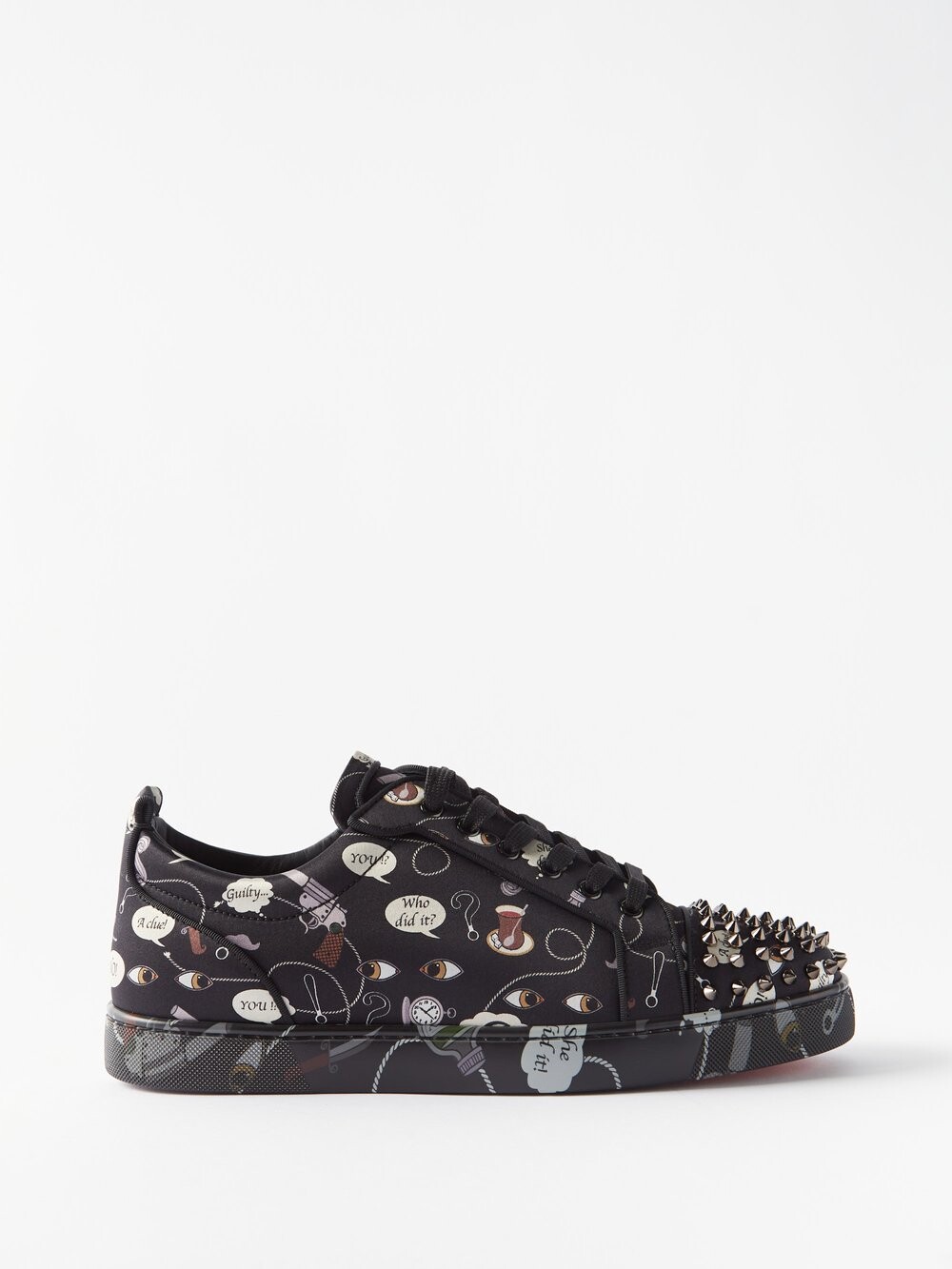 

Атласные кроссовки louis junior с шипами Christian Louboutin, черный