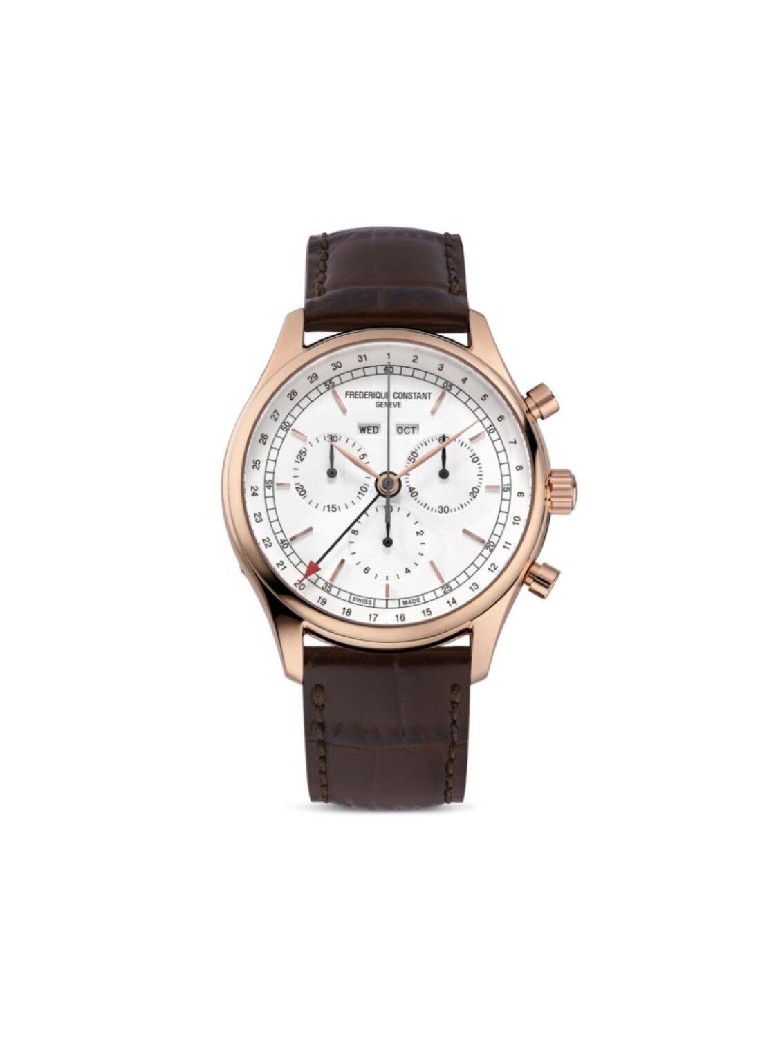 

Наручные часы Classics Quartz Chronograph Triple Calendar 40 мм Frederique Constant, белый