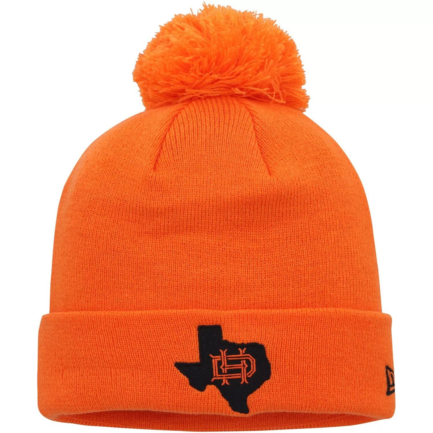 

Мужская трикотажная шапка New Era Orange Houston Dynamo FC с манжетами на крючках и помпоном