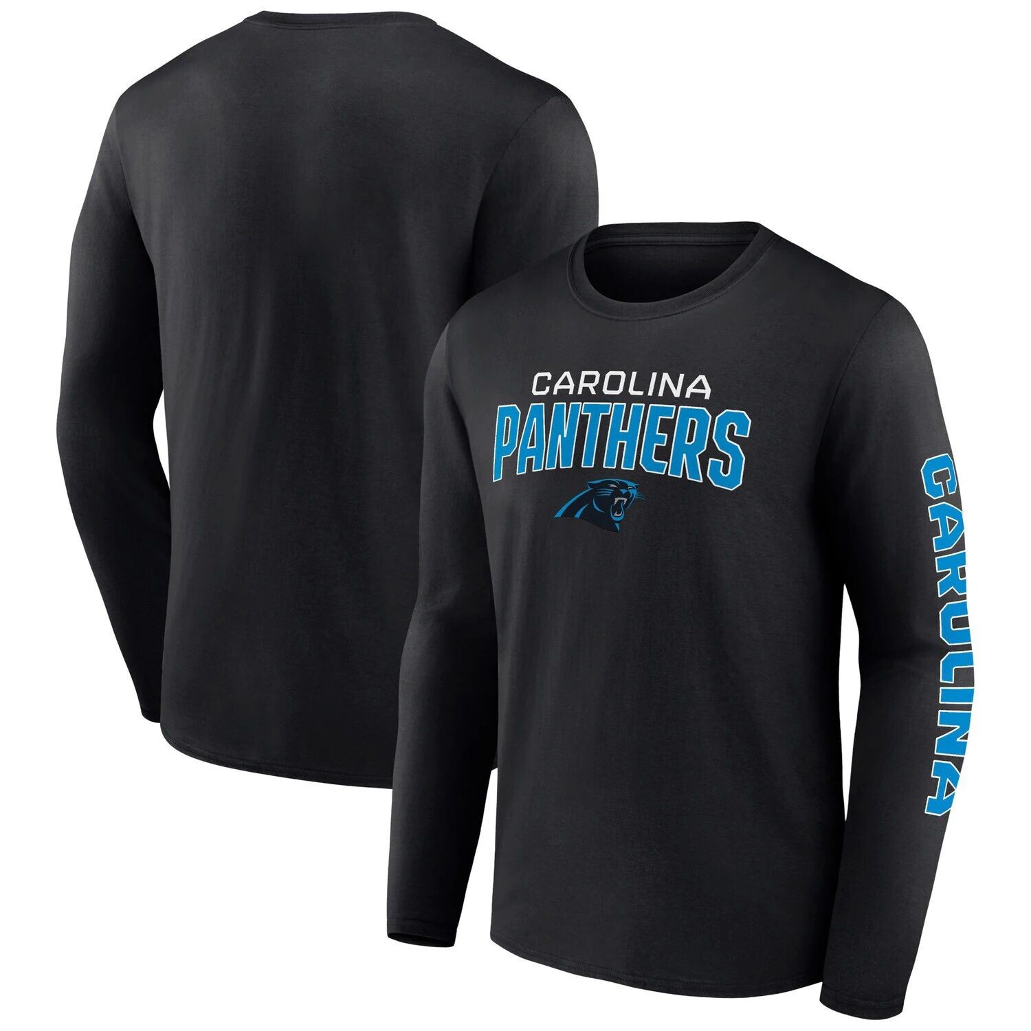 

Мужская футболка с длинным рукавом и надписью Go the Distance Black Carolina Panthers Black Fanatics