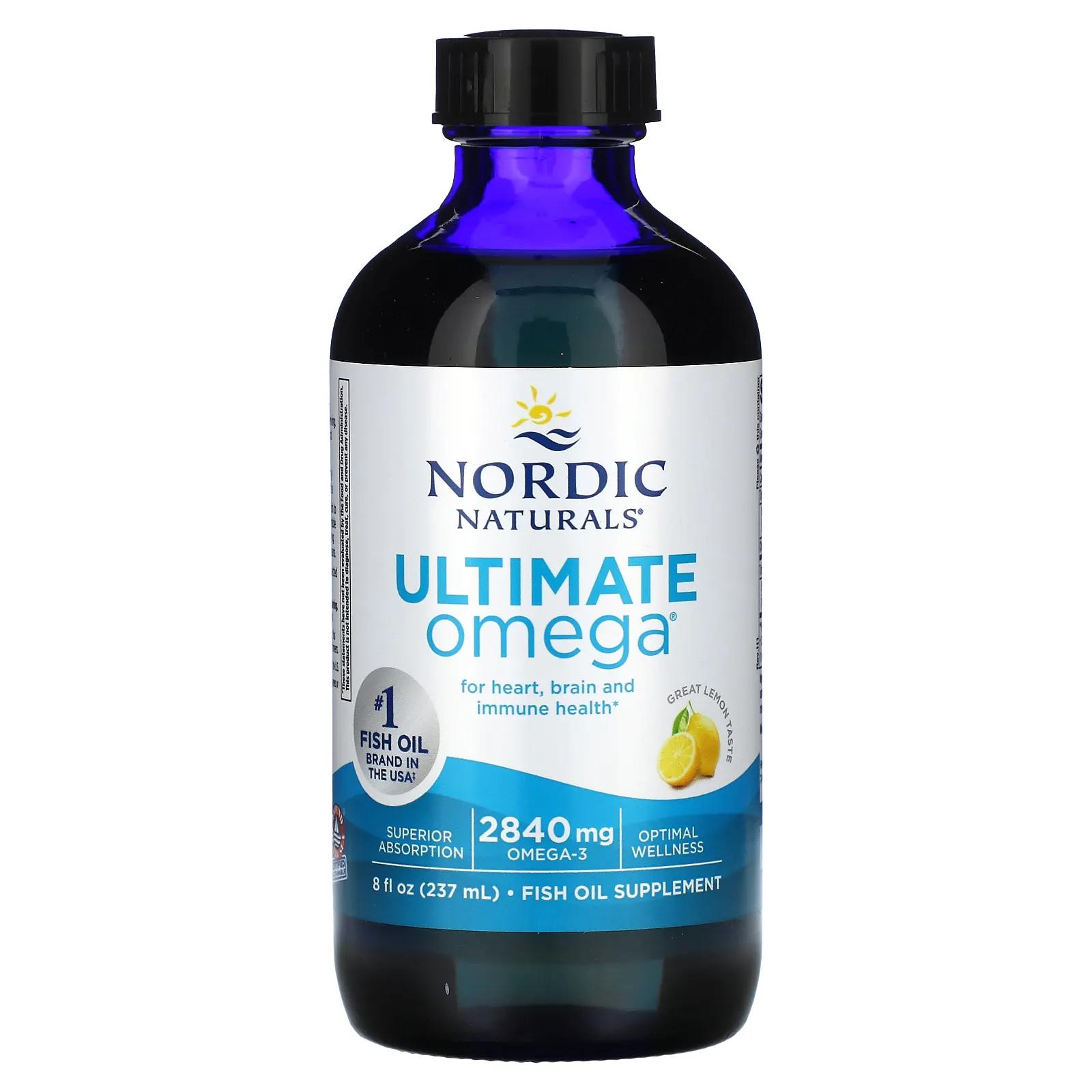 цена Nordic Naturals Ultimate Omega со вкусом лимона 2840 мг 8 жидких унций (237 мл)
