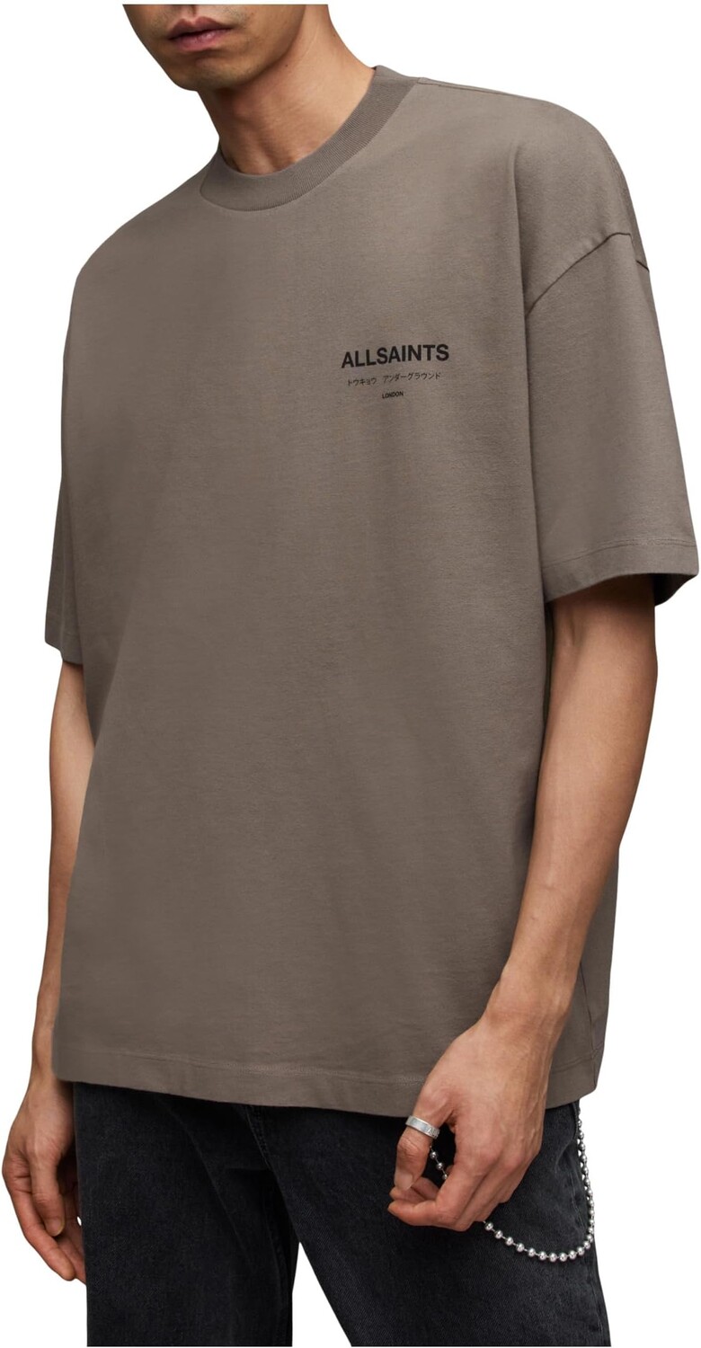 

Кофта с короткими рукавами Underground AllSaints, цвет Planet Grey