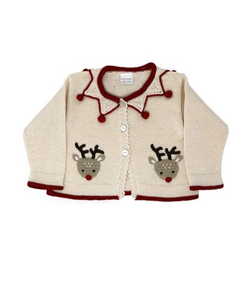 

Вязаный кардиган с оленями для девочек Melange Collection, цвет Tan/Beige