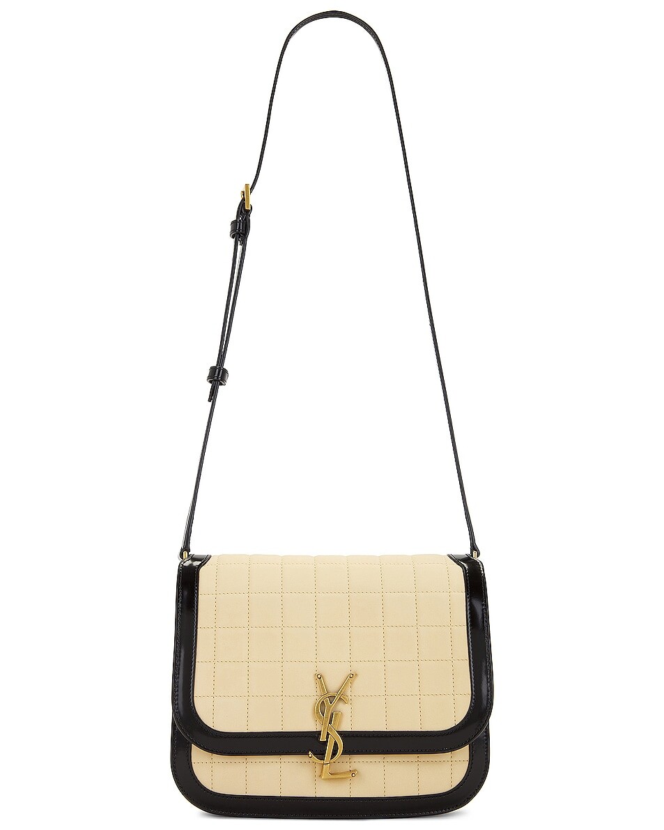 

Сумка Saint Laurent Medium Solferino Satchel, цвет Burro & Nero