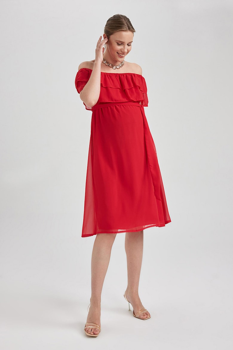 Платье с открытым плечом, для беременных Defacto, красный