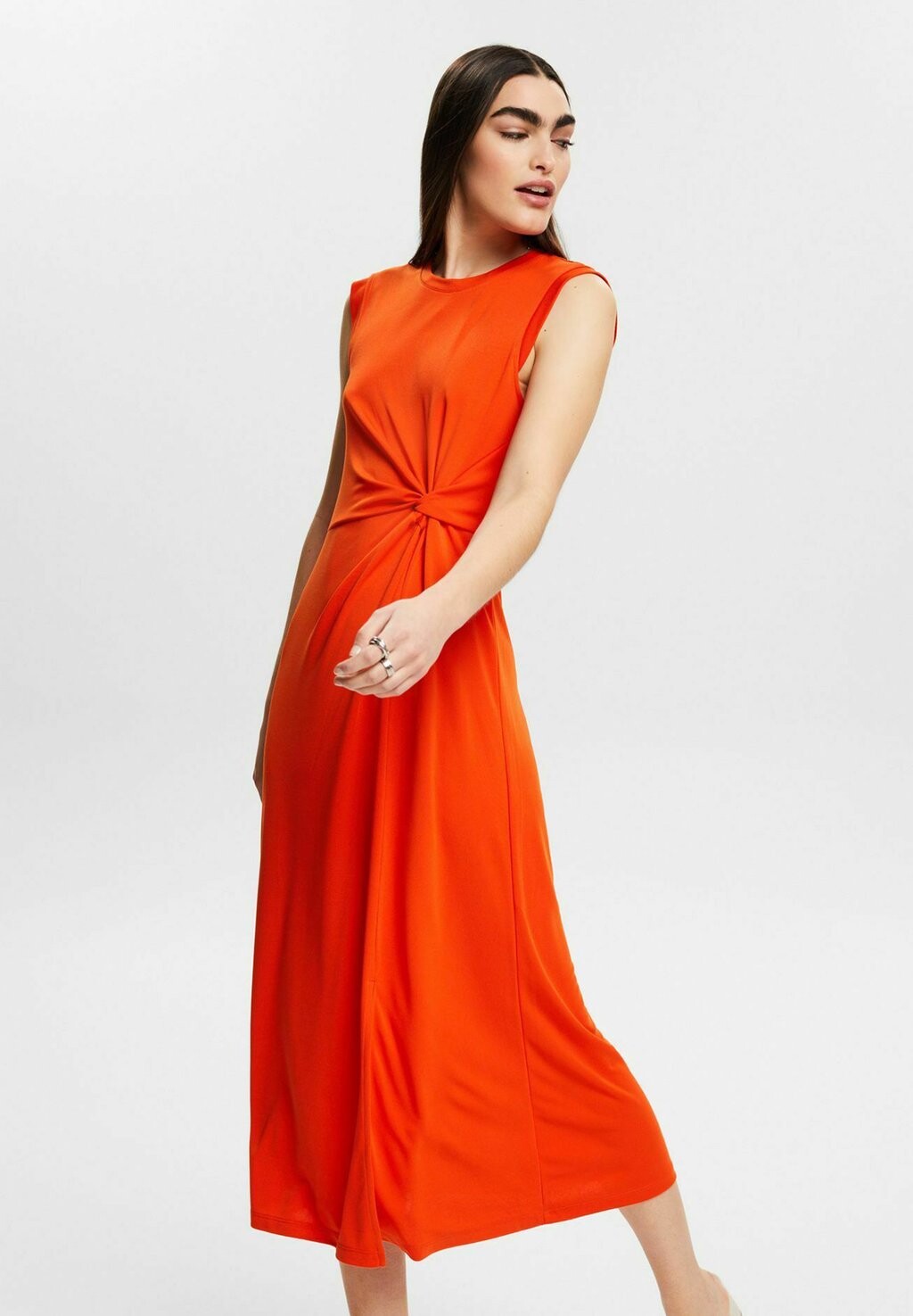 

Повседневное платье MIT KNOTENDETAILS Esprit, цвет bright orange