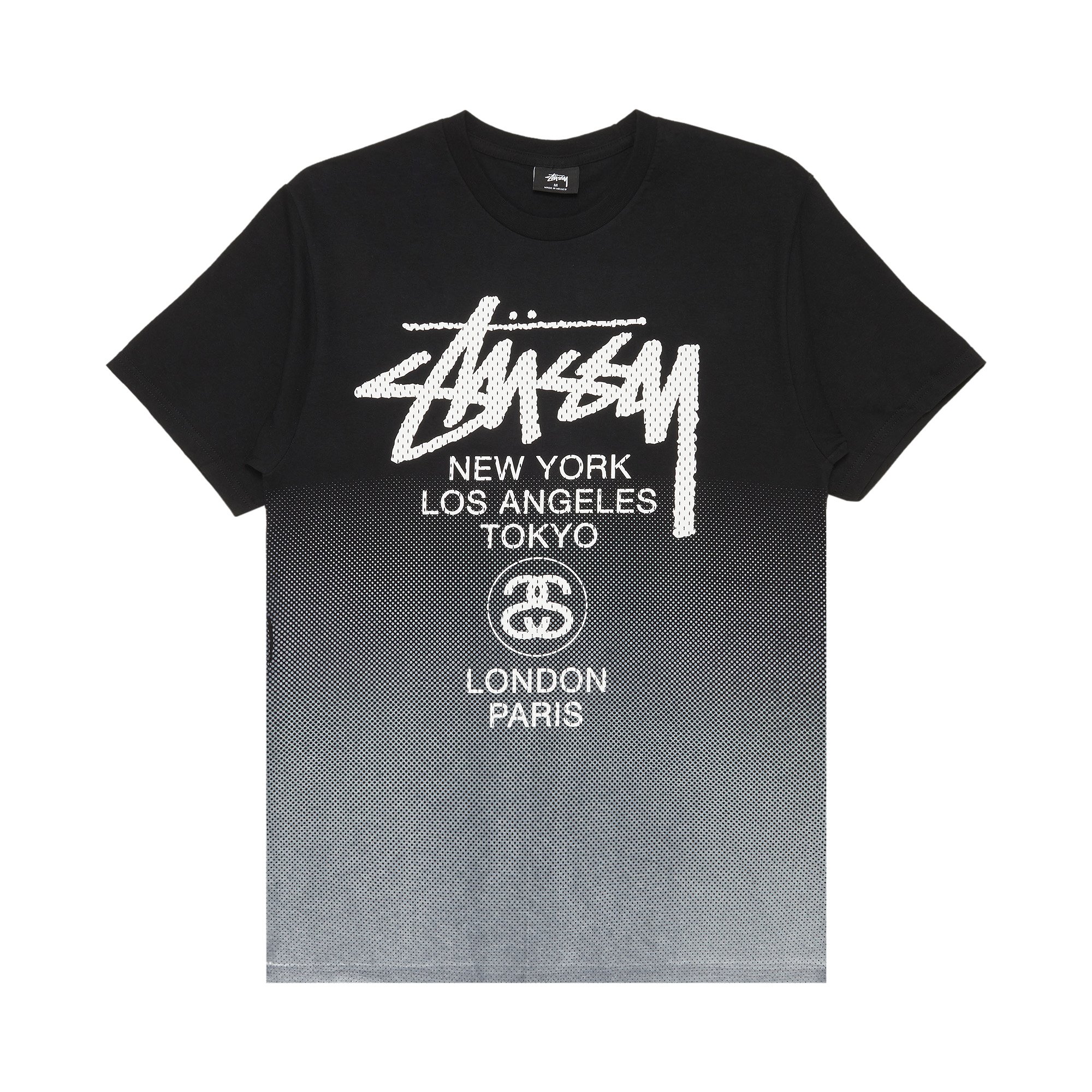 Сетчатая футболка Stussy World Tour, черная