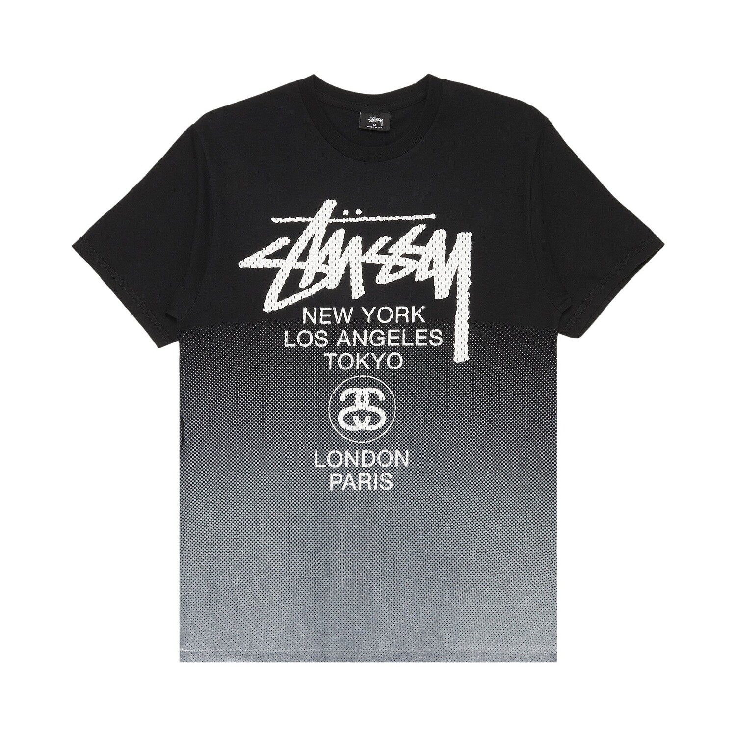 

Сетчатая футболка Stussy World Tour, черная, Черный